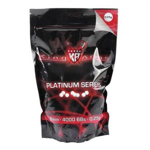 BBS KING ARMS 0,25G 6MM BRANCAS 1KG (APROX. 4000 BBS)